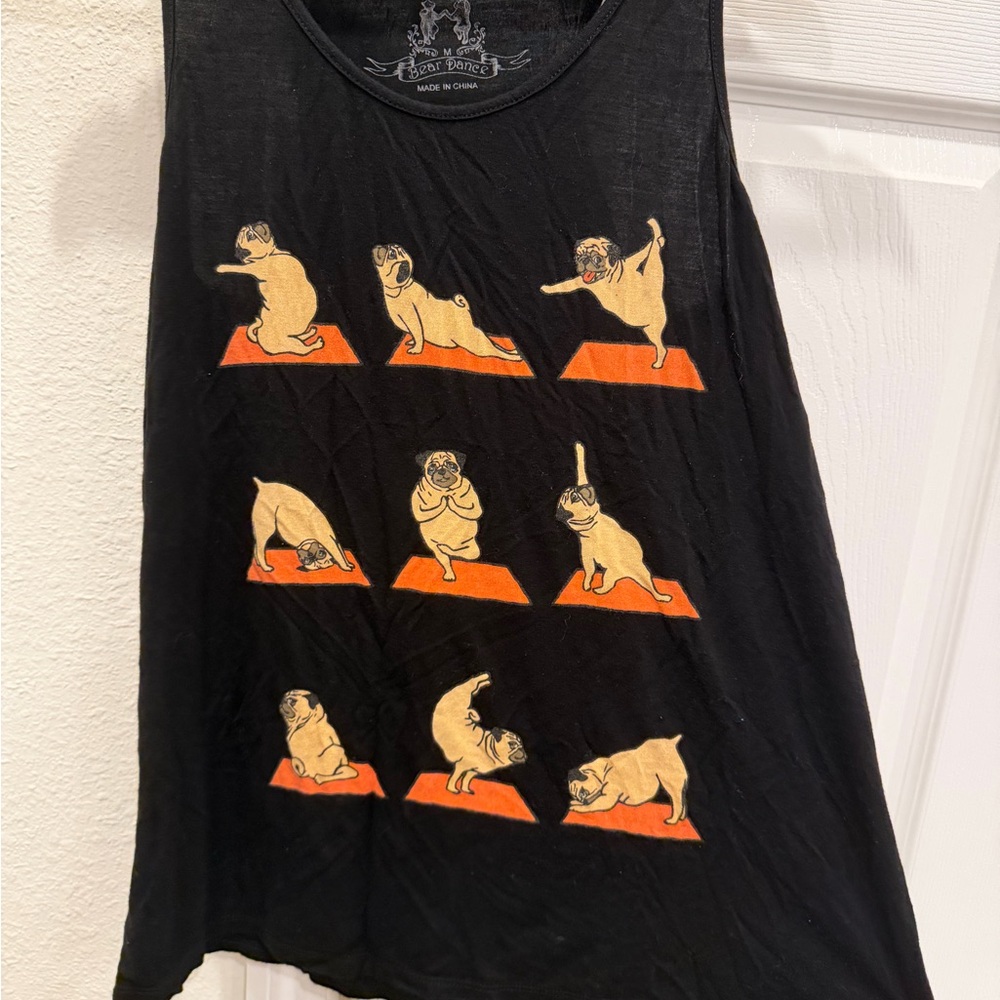 Bear Dance Black Graphic Logo Tank